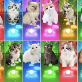 にゃんこ画像と猫声が楽しめるタイルホップゲームのYouTube動画