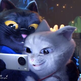 黒猫と白猫のラブストーリーを描いた「Vivo x90」アニメーション広告