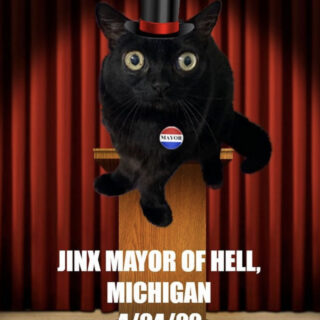 米ミシガン州ヘルの1日市長に就任したジンクスちゃん