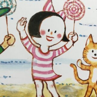 かこさとし「かぜのひのおはなし」（1998年小峰書店）に登場するトラ猫